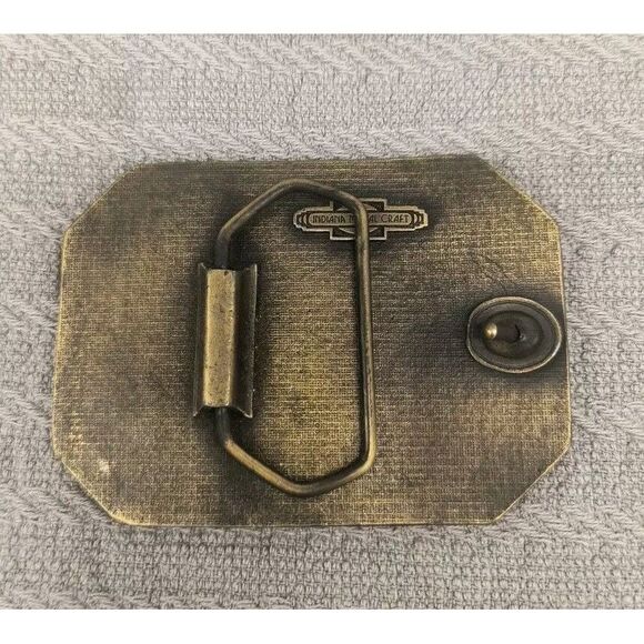 Vintage Indiana Metal Craft Federal Ammunition Brass Belt Buckle Deer Buck Hunt - Picture 5 of 7